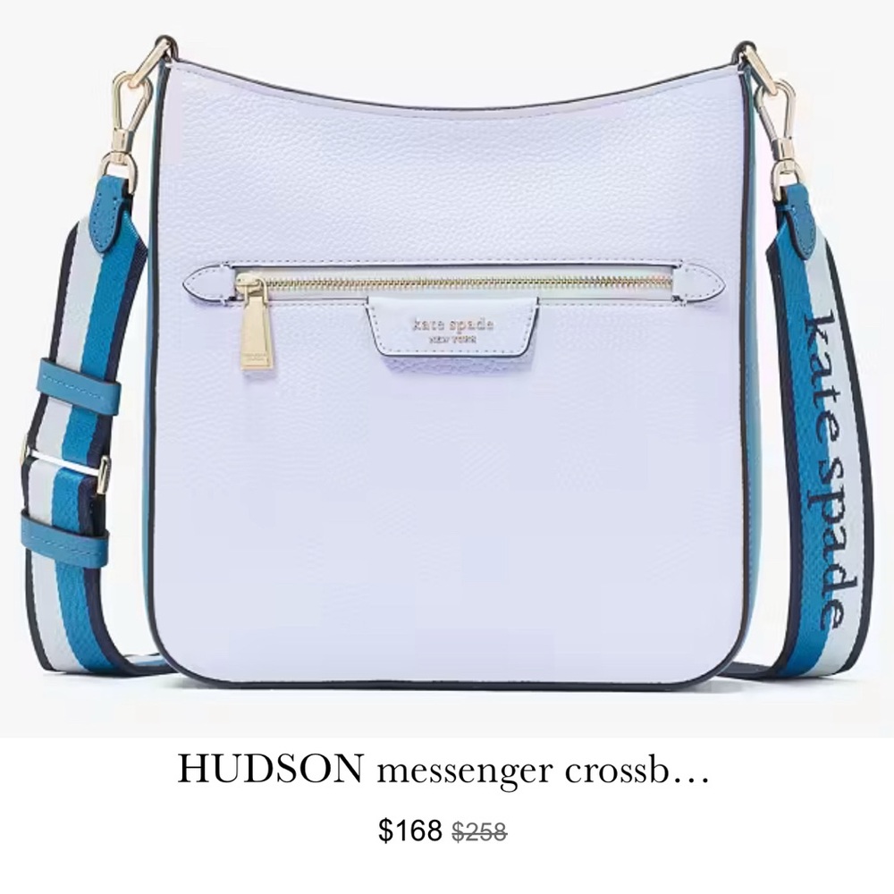 Kate Spade White and Blue Messenger Bag